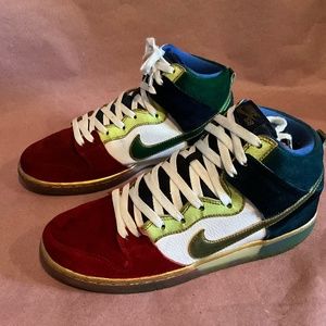 Men’s Nike Dunk High Premium SB Shoes Size 10.5M Colorful Suede/Leather